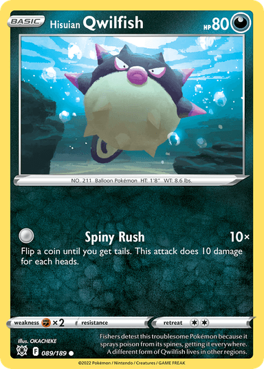 Carta Hisuian Qwilfish 89/189 do set Astral Radiance — Pokémon TCG | Bynx