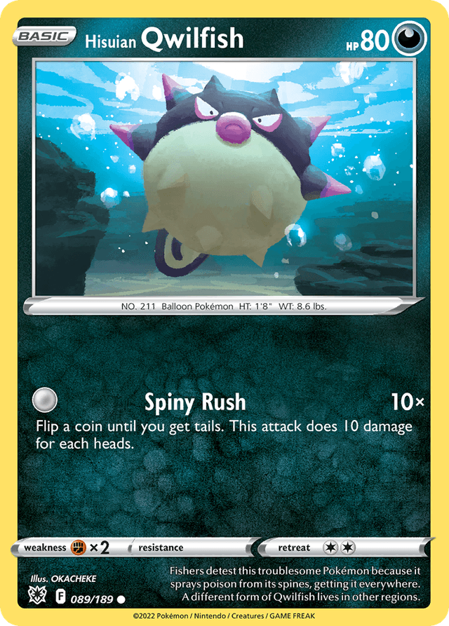 Carta Hisuian Qwilfish 89/189 do set Astral Radiance — Pokémon TCG | Bynx