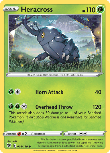 Carta Heracross 8/189 do set Astral Radiance — Pokémon TCG | Bynx