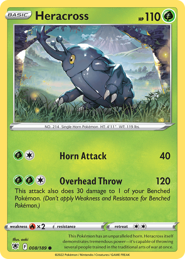Carta Heracross 8/189 do set Astral Radiance — Pokémon TCG | Bynx