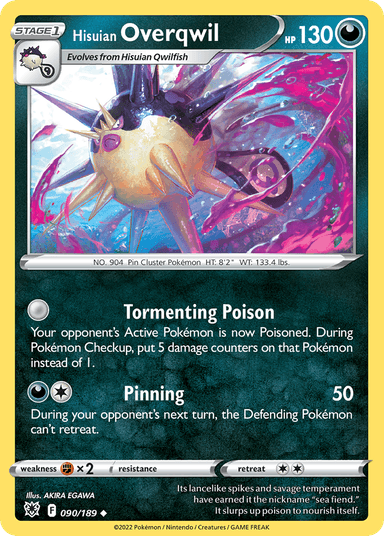 Carta Hisuian Overqwil 90/189 do set Astral Radiance — Pokémon TCG | Bynx