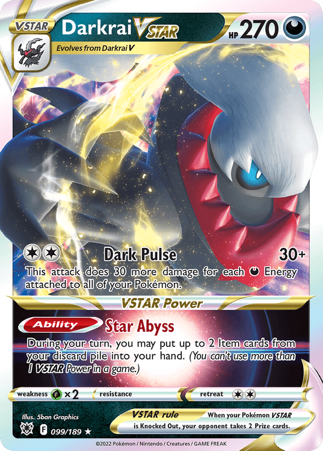 Carta Darkrai VSTAR 99/189 do set Astral Radiance — Pokémon TCG | Bynx