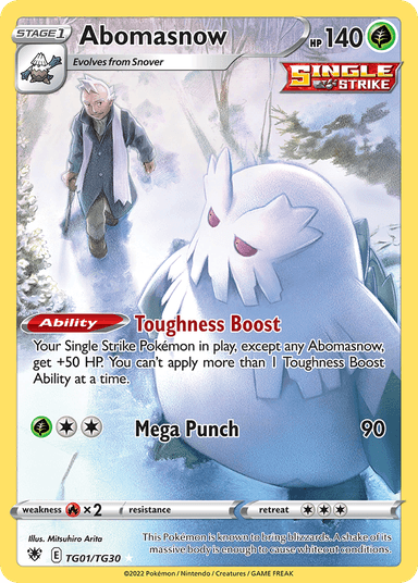 Carta Abomasnow TG01/30 do set Astral Radiance Trainer Gallery — Pokémon TCG | Bynx