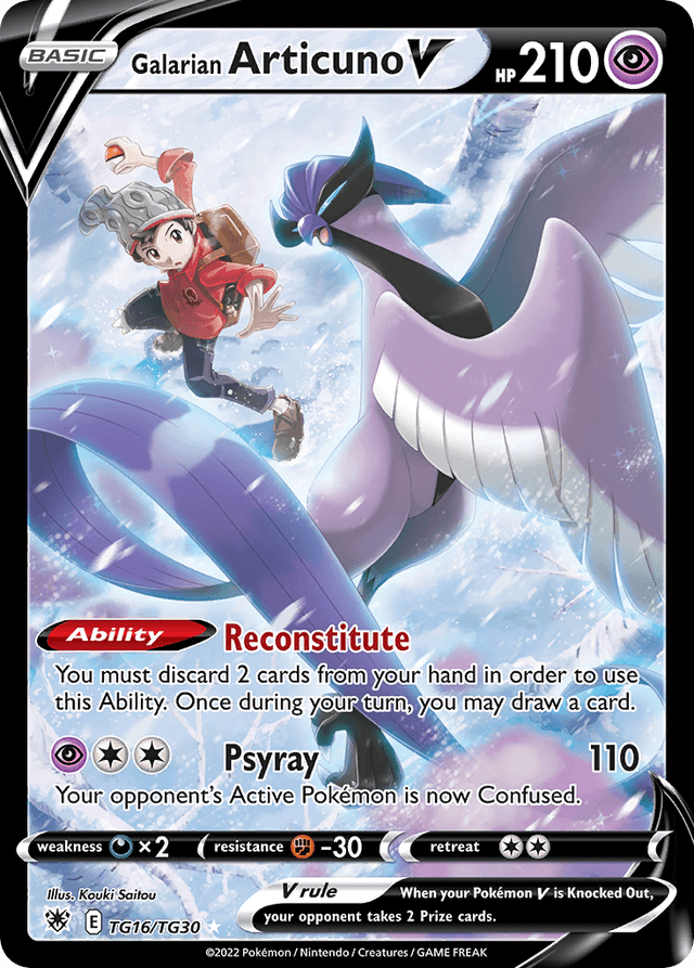 Carta Galarian Articuno V TG16/30 do set Astral Radiance Trainer Gallery — Pokémon TCG | Bynx