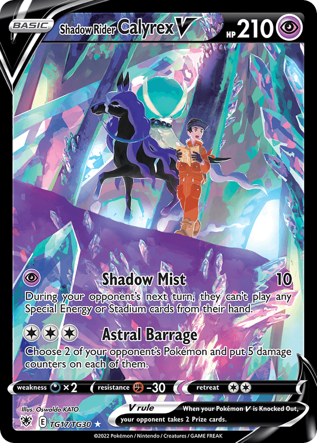 Carta Shadow Rider Calyrex V TG17/30 do set Astral Radiance Trainer Gallery — Pokémon TCG | Bynx