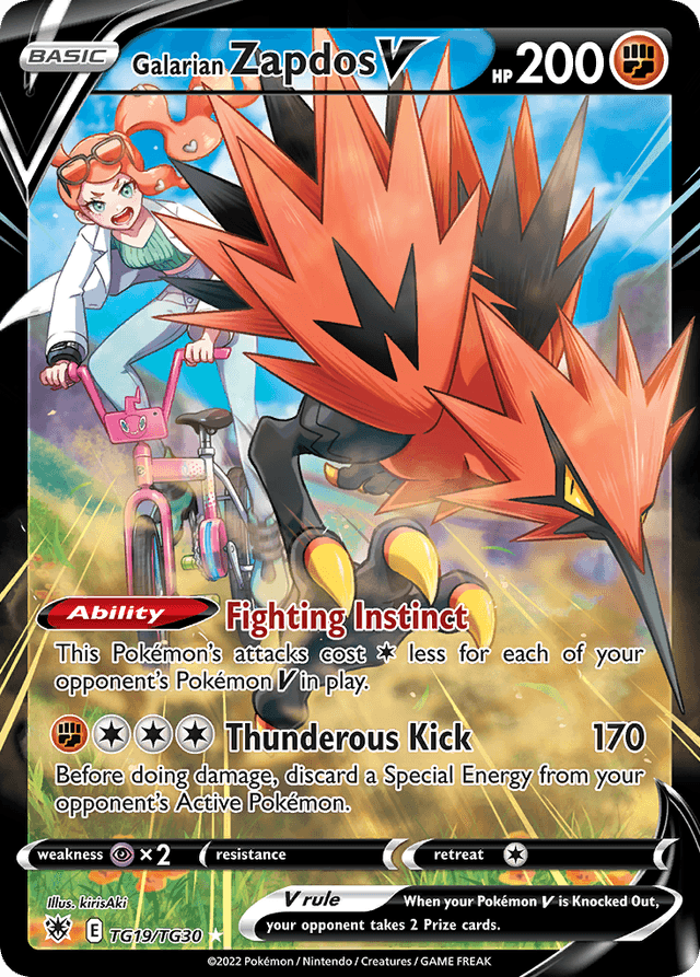 Carta Galarian Zapdos V TG19/30 do set Astral Radiance Trainer Gallery — Pokémon TCG | Bynx