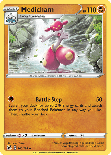 Carta Medicham 100/196 do set Lost Origin — Pokémon TCG | Bynx