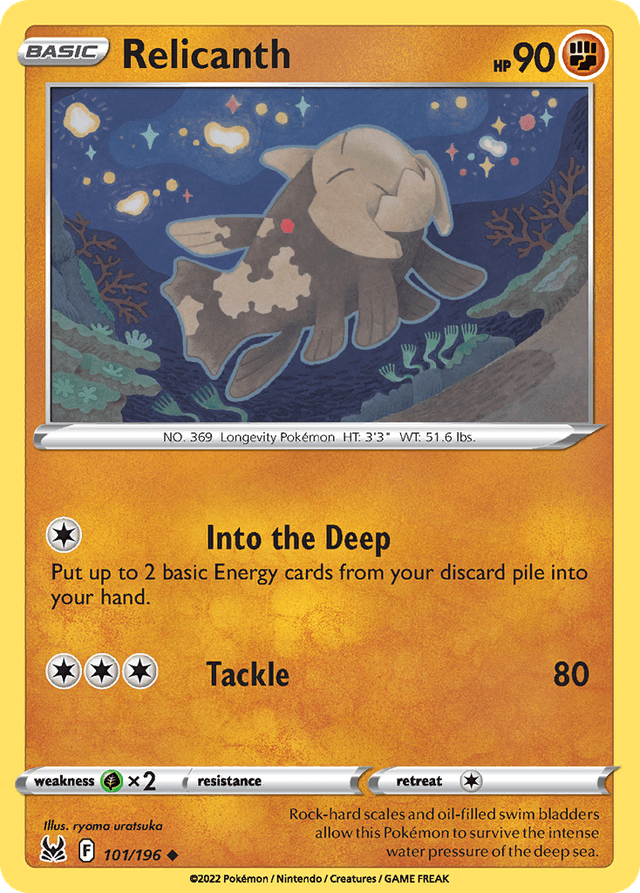 Carta Relicanth 101/196 do set Lost Origin — Pokémon TCG | Bynx