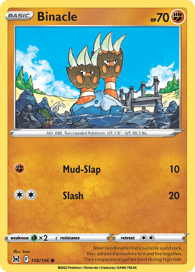 Carta Binacle 106/196 do set Lost Origin — Pokémon TCG | Bynx