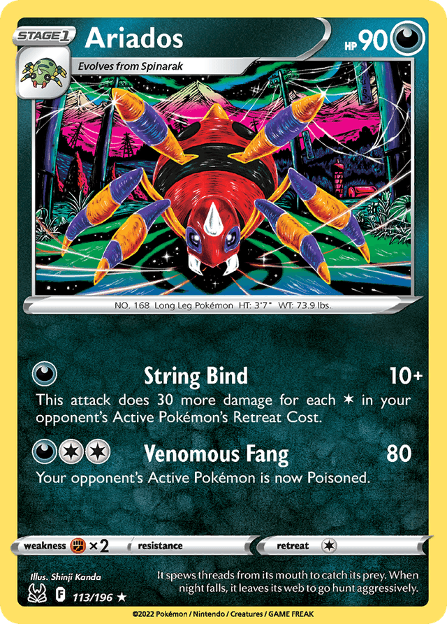 Carta Ariados 113/196 do set Lost Origin — Pokémon TCG | Bynx