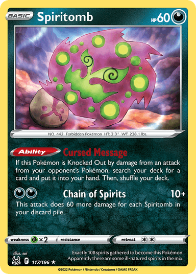 Carta Spiritomb 117/196 do set Lost Origin — Pokémon TCG | Bynx