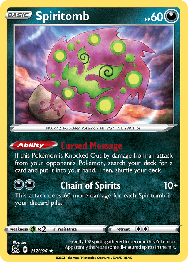 Carta Spiritomb 117/196 do set Lost Origin — Pokémon TCG | Bynx