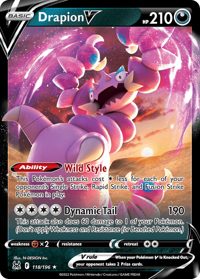 Carta Drapion V 118/196 do set Lost Origin — Pokémon TCG | Bynx