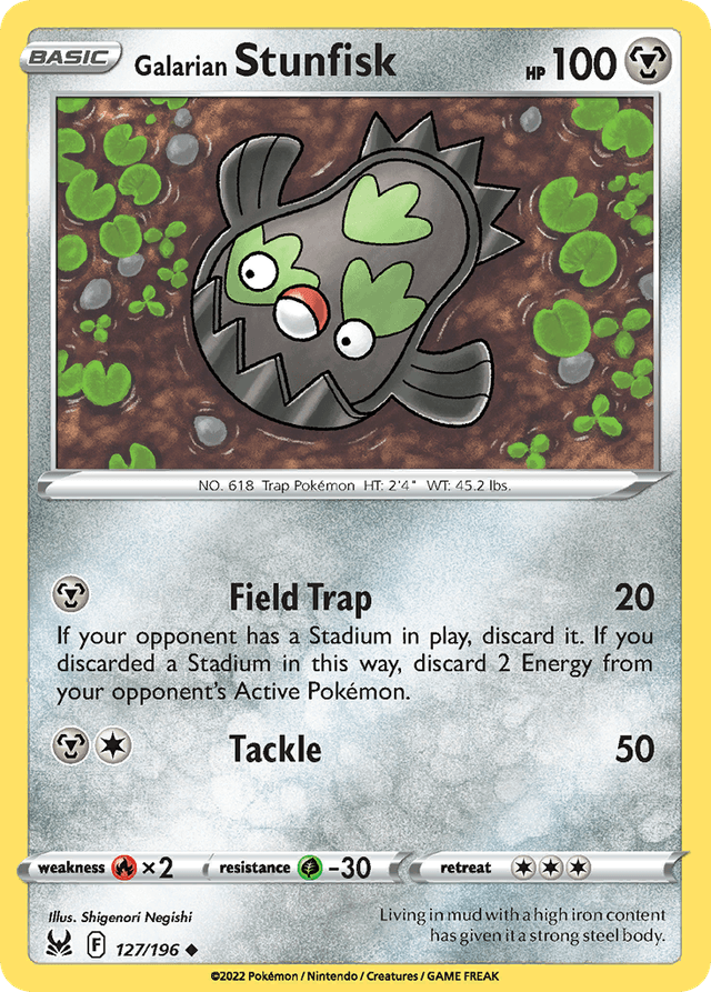 Carta Galarian Stunfisk 127/196 do set Lost Origin — Pokémon TCG | Bynx