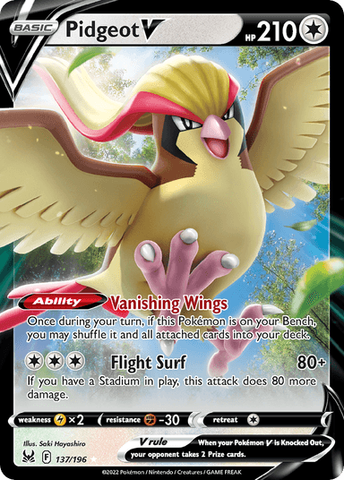 Carta Pidgeot V 137/196 do set Lost Origin — Pokémon TCG | Bynx