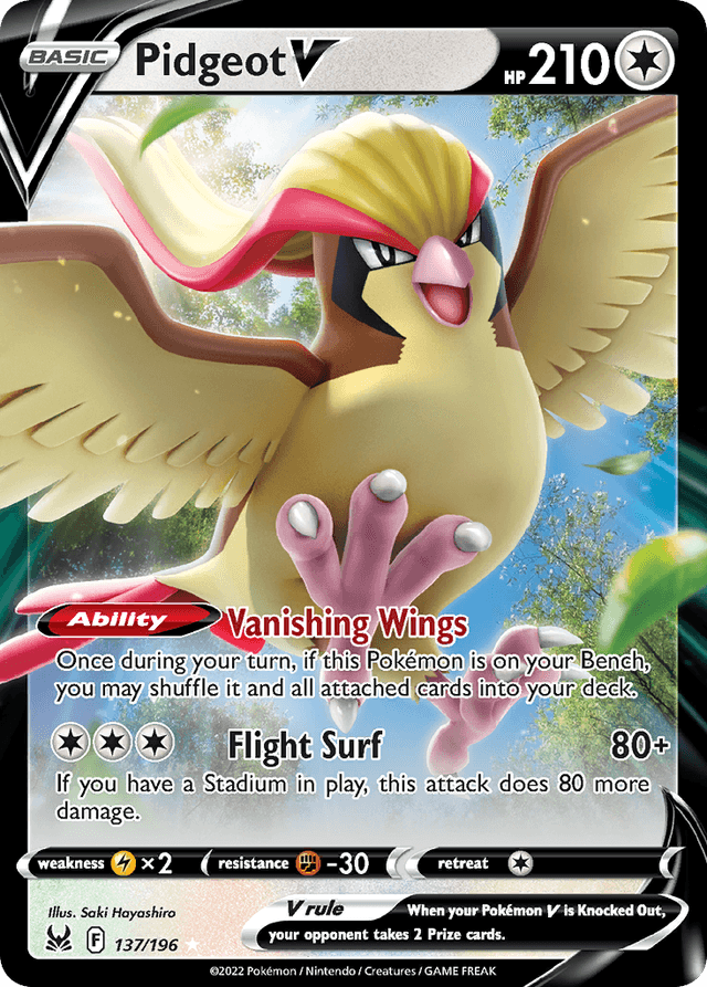 Carta Pidgeot V 137/196 do set Lost Origin — Pokémon TCG | Bynx