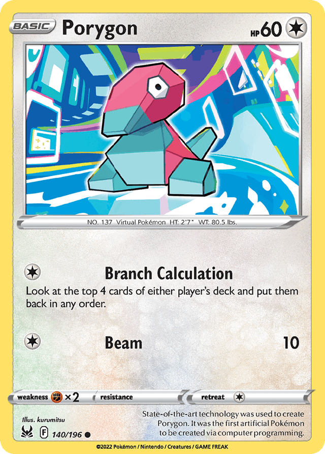Carta Porygon 140/196 do set Lost Origin — Pokémon TCG | Bynx