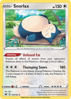 Snorlax 143 — Lost Origin