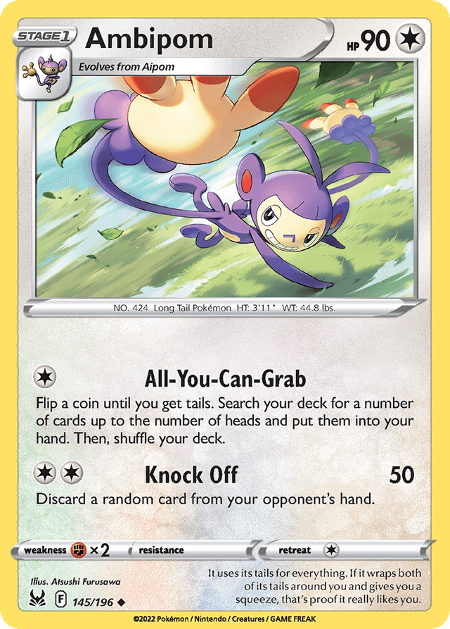 Carta Ambipom 145/196 do set Lost Origin — Pokémon TCG | Bynx