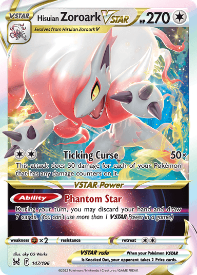 Carta Hisuian Zoroark VSTAR 147/196 do set Lost Origin — Pokémon TCG | Bynx