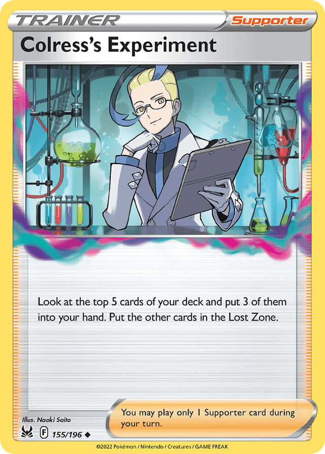 Carta Colress's Experiment 155/196 do set Lost Origin — Pokémon TCG | Bynx