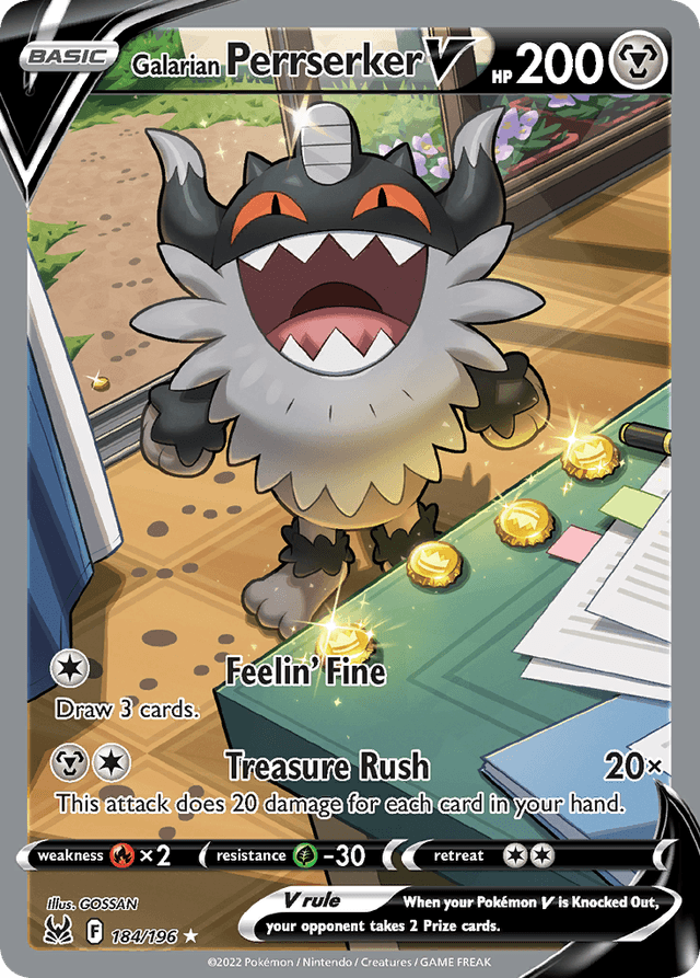 Carta Galarian Perrserker V 184/196 do set Lost Origin — Pokémon TCG | Bynx