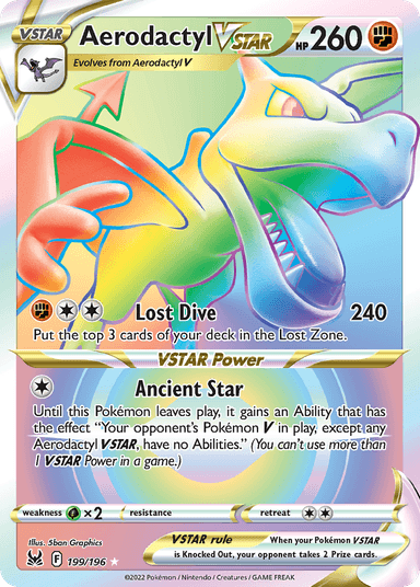 Carta Aerodactyl VSTAR 199/196 do set Lost Origin — Pokémon TCG | Bynx