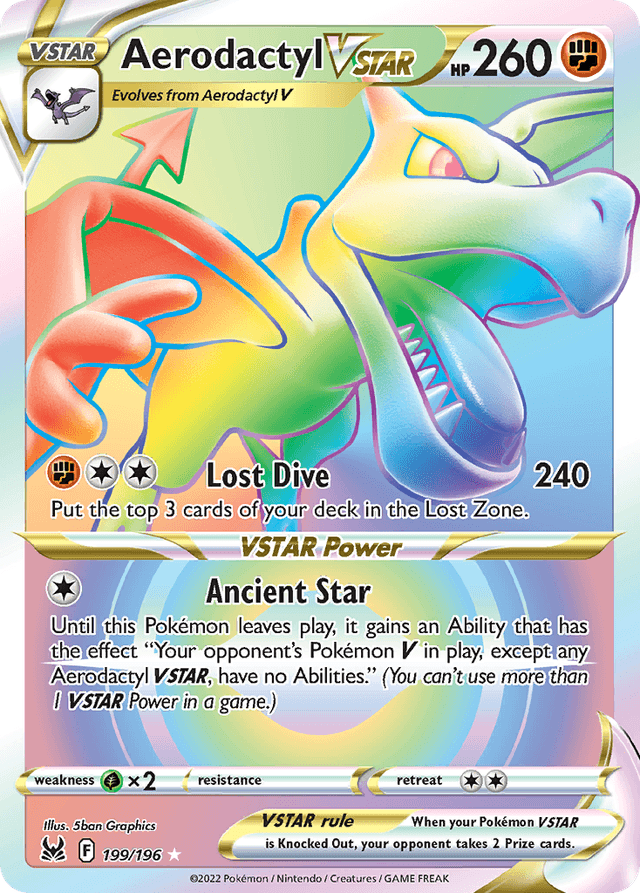 Carta Aerodactyl VSTAR 199/196 do set Lost Origin — Pokémon TCG | Bynx