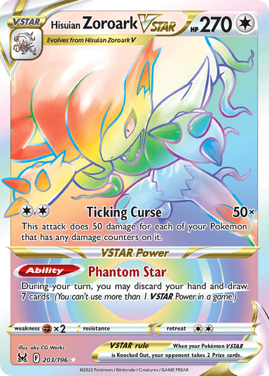 Carta Hisuian Zoroark VSTAR 203/196 do set Lost Origin — Pokémon TCG | Bynx
