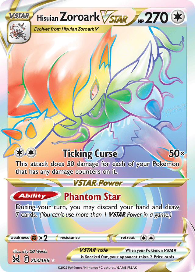 Carta Hisuian Zoroark VSTAR 203/196 do set Lost Origin — Pokémon TCG | Bynx