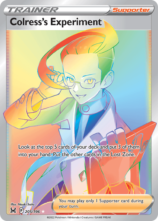 Carta Colress's Experiment 205/196 do set Lost Origin — Pokémon TCG | Bynx