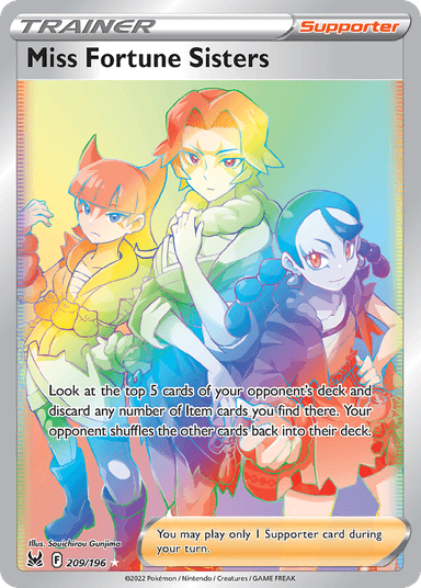 Carta Miss Fortune Sisters 209/196 do set Lost Origin — Pokémon TCG | Bynx