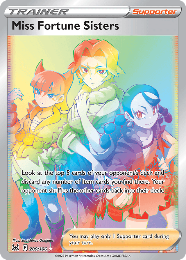 Carta Miss Fortune Sisters 209/196 do set Lost Origin — Pokémon TCG | Bynx