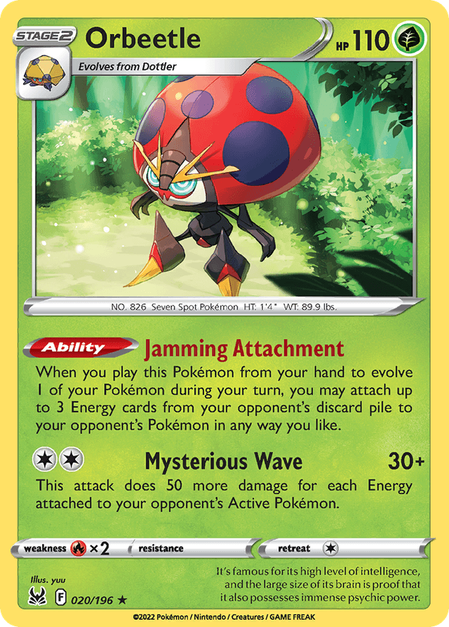 Carta Orbeetle 20/196 do set Lost Origin — Pokémon TCG | Bynx