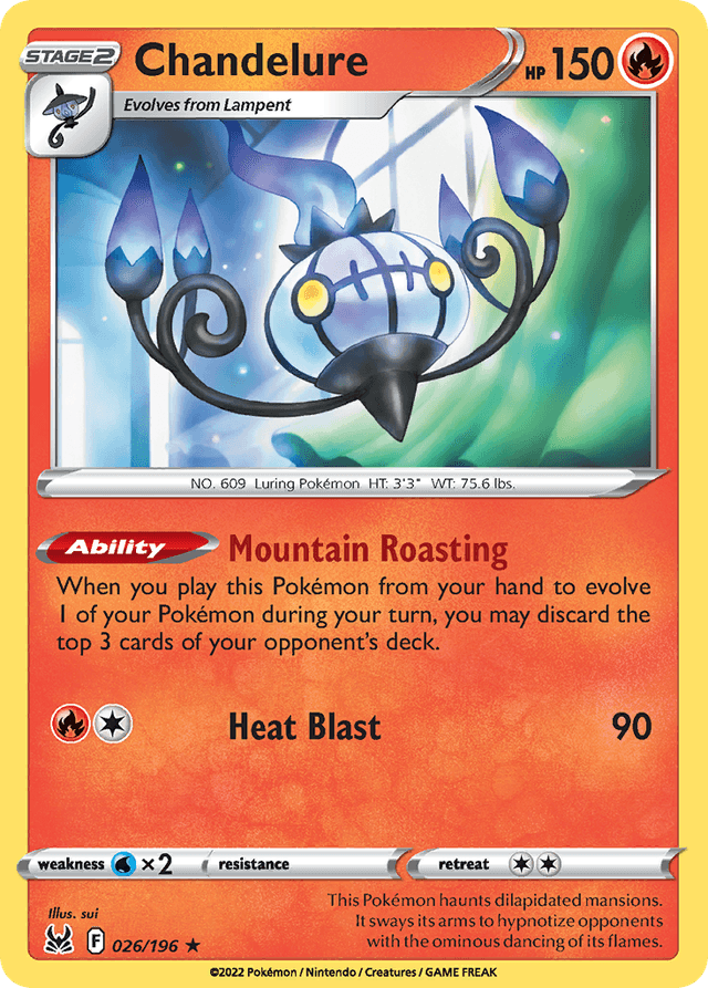Carta Chandelure 26/196 do set Lost Origin — Pokémon TCG | Bynx