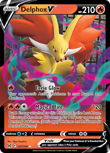 Carta Delphox V 27/196 do set Lost Origin — Pokémon TCG | Bynx