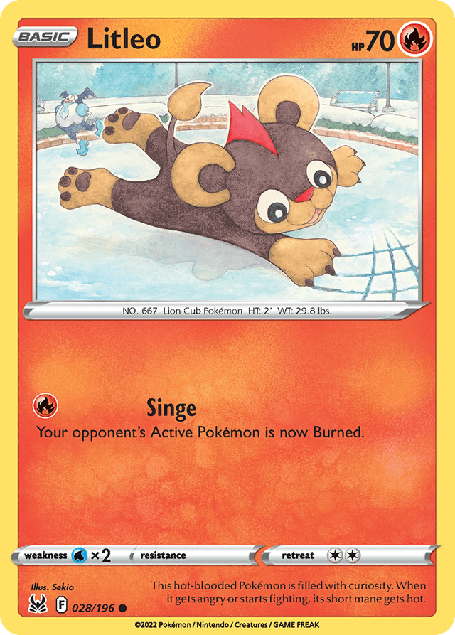 Carta Litleo 28/196 do set Lost Origin — Pokémon TCG | Bynx