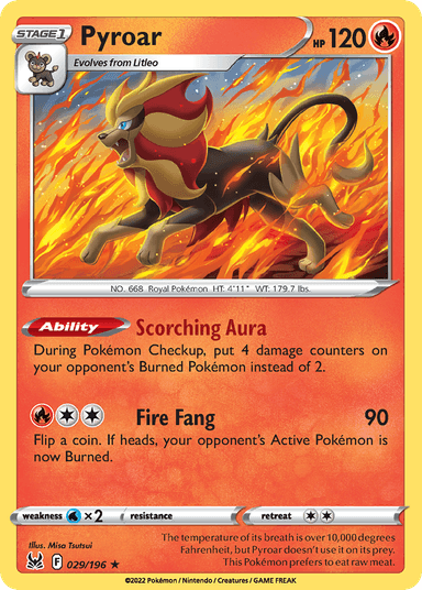 Carta Pyroar 29/196 do set Lost Origin — Pokémon TCG | Bynx