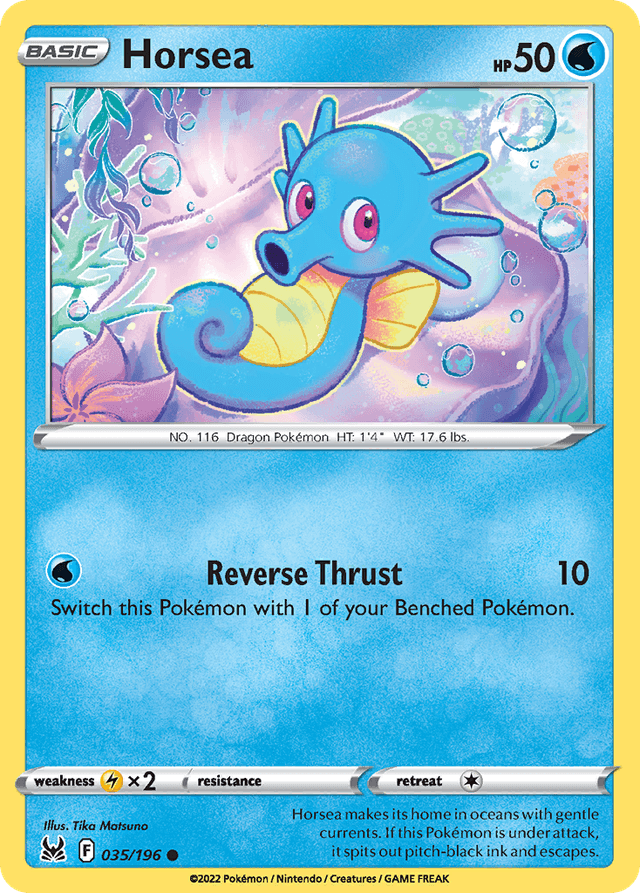 Carta Horsea 35/196 do set Lost Origin — Pokémon TCG | Bynx