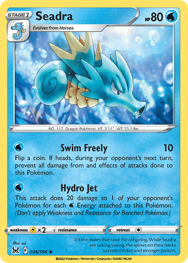 Carta Seadra 36/196 do set Lost Origin — Pokémon TCG | Bynx