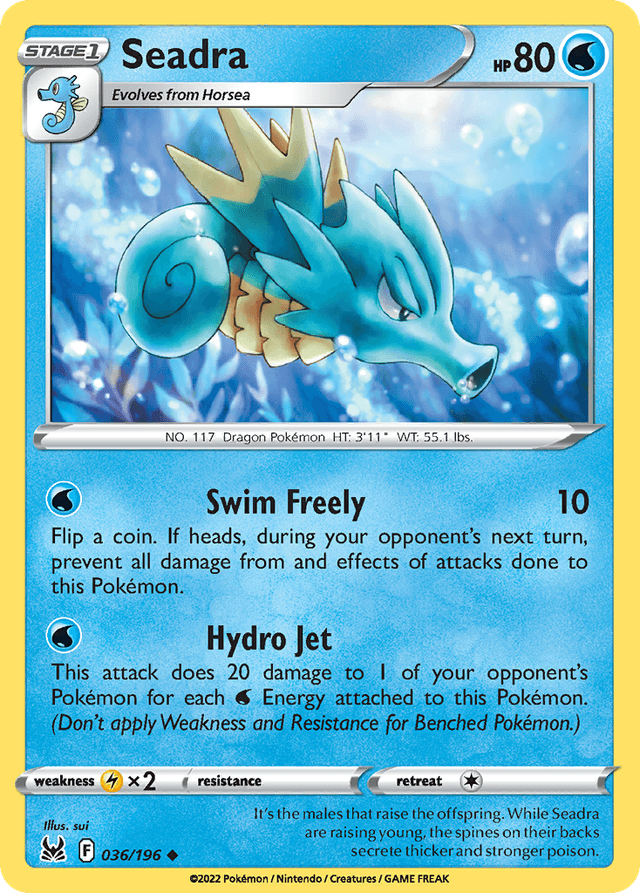 Carta Seadra 36/196 do set Lost Origin — Pokémon TCG | Bynx