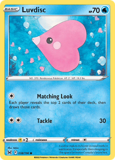 Carta Luvdisc 38/196 do set Lost Origin — Pokémon TCG | Bynx