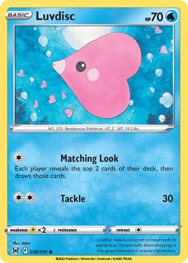 Carta Luvdisc 38/196 do set Lost Origin — Pokémon TCG | Bynx