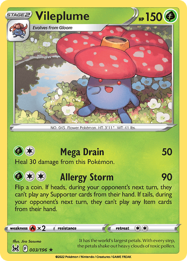 Carta Vileplume 3/196 do set Lost Origin — Pokémon TCG | Bynx