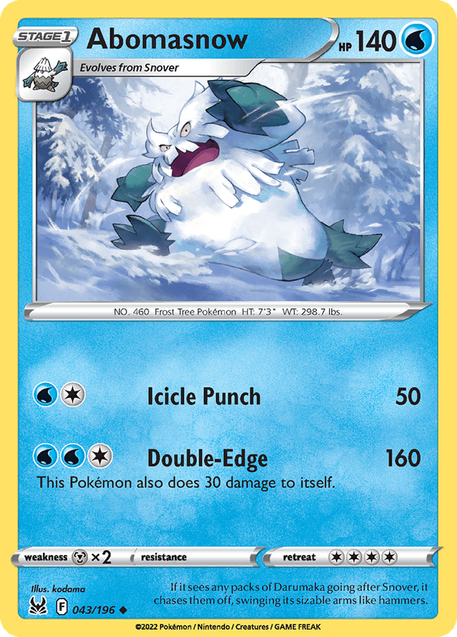 Carta Abomasnow 43/196 do set Lost Origin — Pokémon TCG | Bynx