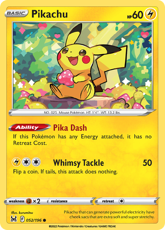 Carta Pikachu 52/196 do set Lost Origin — Pokémon TCG | Bynx