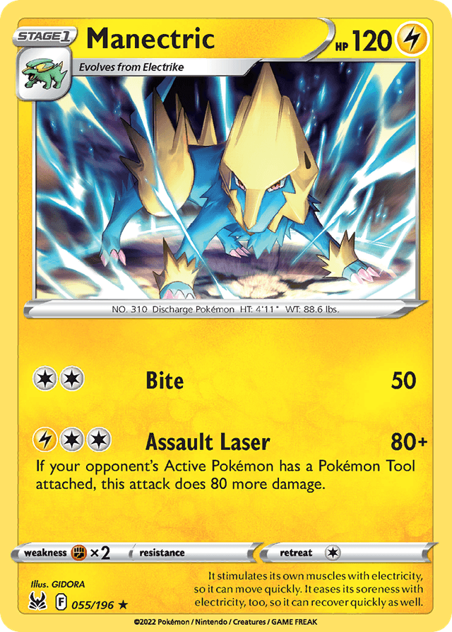 Carta Manectric 55/196 do set Lost Origin — Pokémon TCG | Bynx