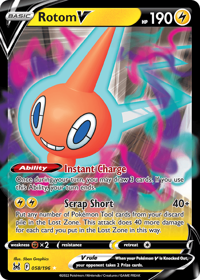 Carta Rotom V 58/196 do set Lost Origin — Pokémon TCG | Bynx