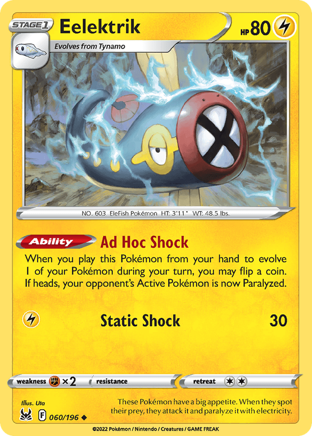 Carta Eelektrik 60/196 do set Lost Origin — Pokémon TCG | Bynx