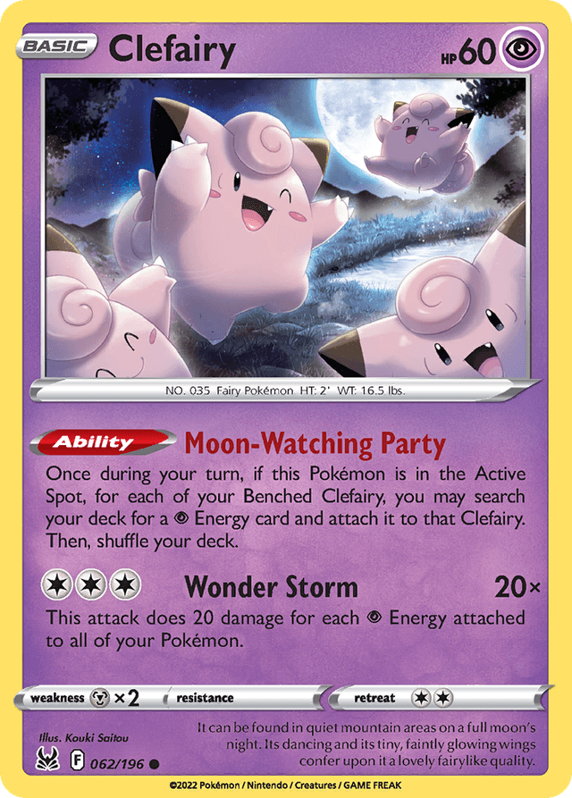 Carta Clefairy 62/196 do set Lost Origin — Pokémon TCG | Bynx